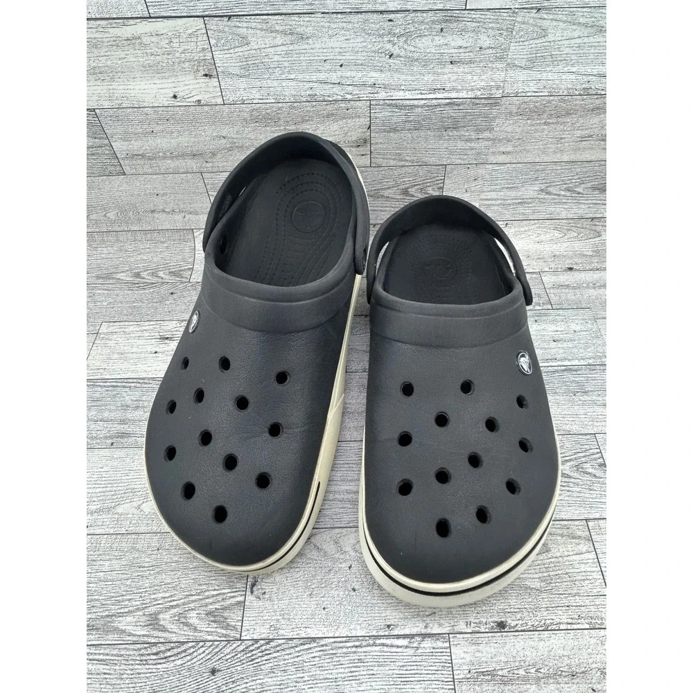 Crocs Crocband Clog Black Stucco Mens 10 Womens 12 Sporty Slip On Shoes 11016